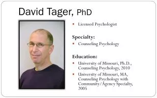 David Tager, PhD