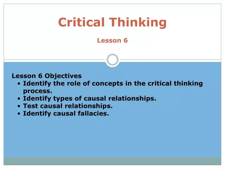 critical thinking lesson 6