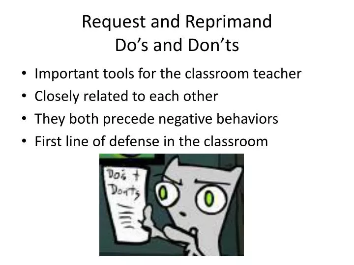 request and reprimand do s and don ts