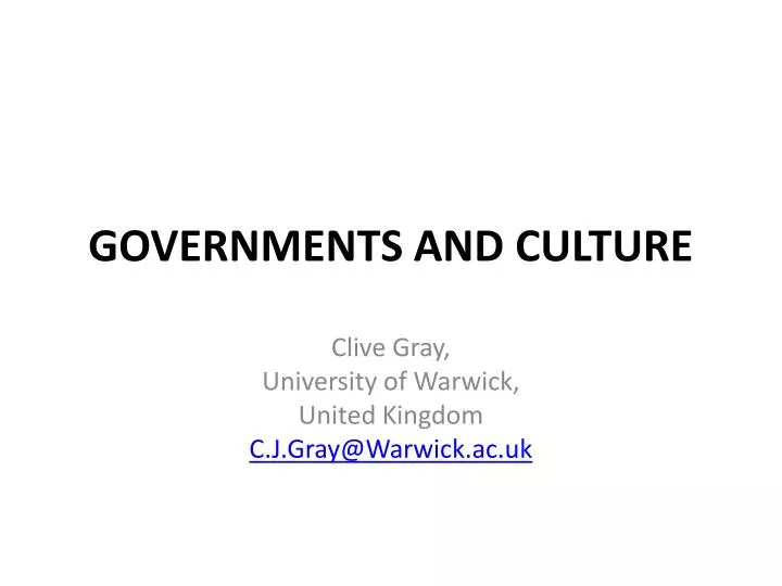 governments and culture