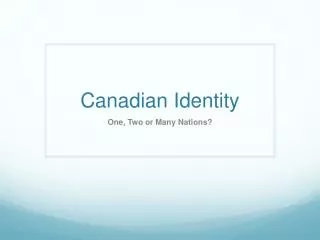 Canadian Identity