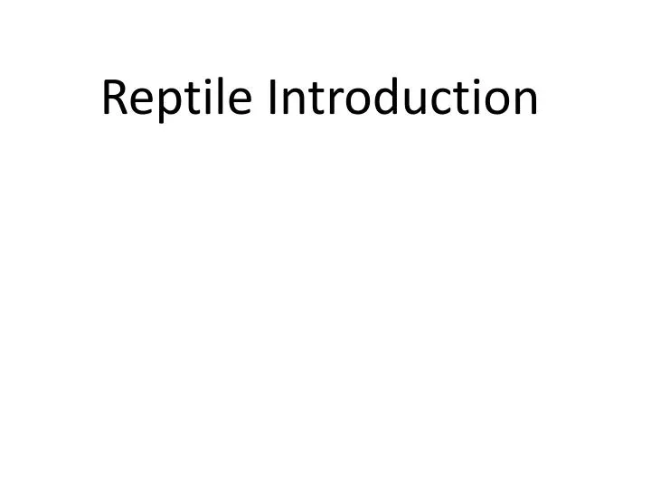 reptile introduction