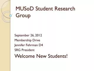 MUSoD Student Research Group