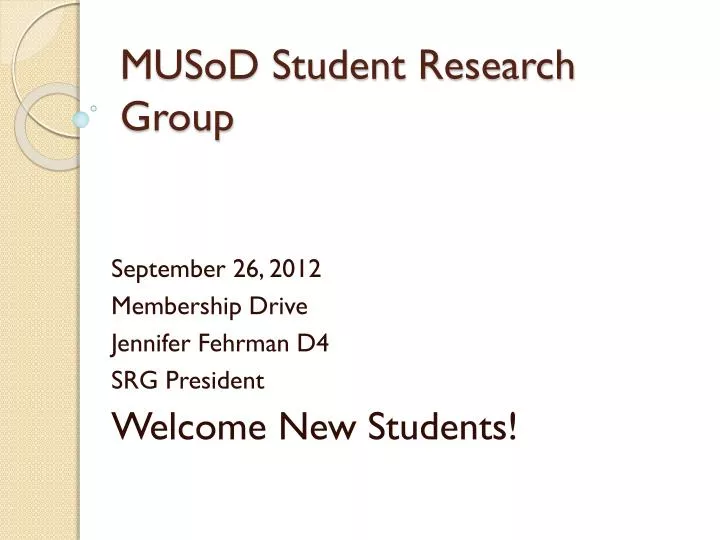musod student research group