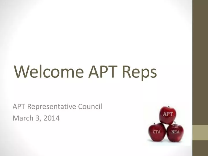 welcome apt reps