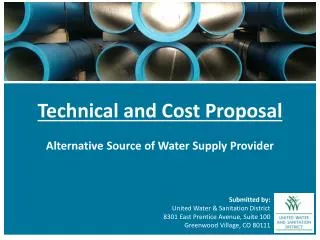 Technical and Cost Proposal Alternative Source of Water Supply Provider