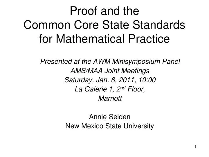 proof and the common core state standards for mathematical practice
