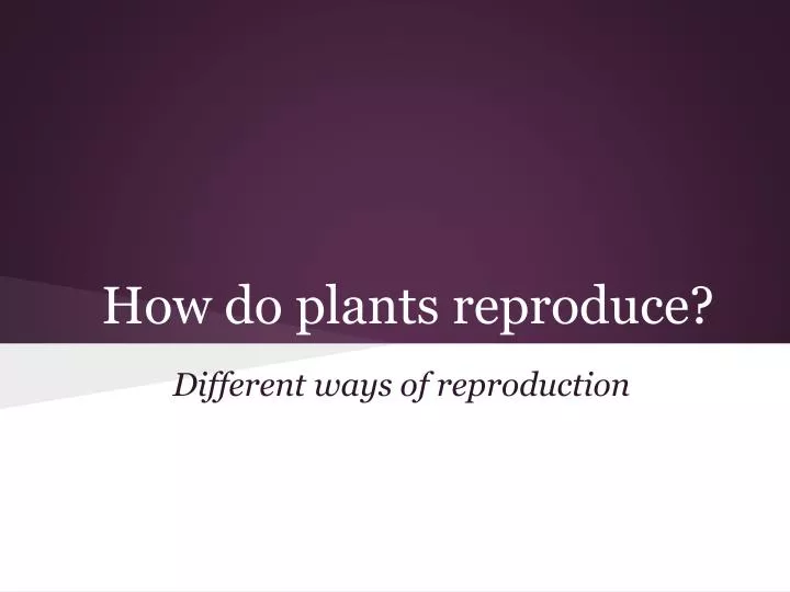 how do plants reproduce