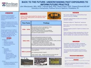 BACK TO THE FUTURE: UNDERSTANDING PAST EXPOSURES TO INFORM FUTURE PRACTICE