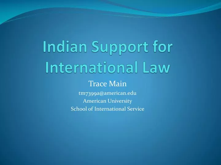 indian support for international law