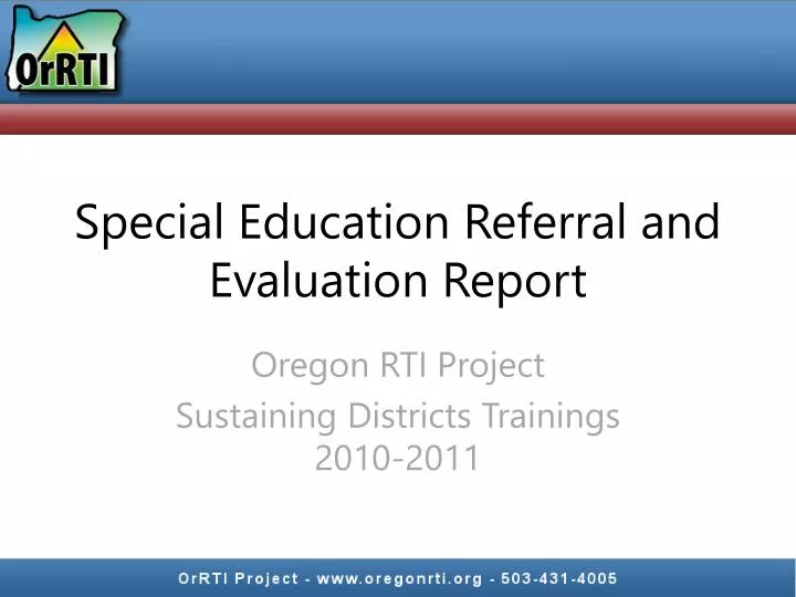 special education referral and evaluation report