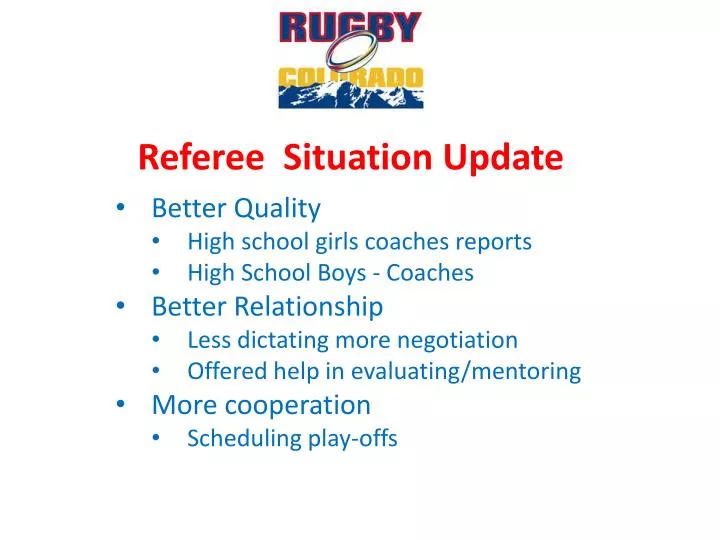 referee situation update