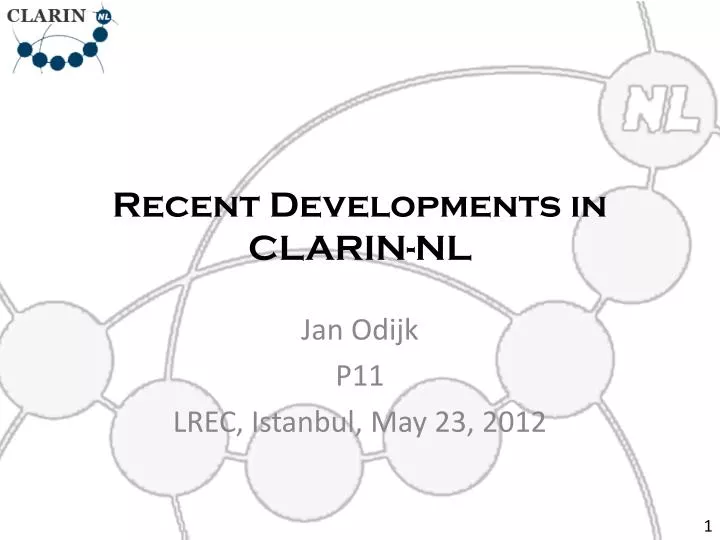 recent developments in clarin nl
