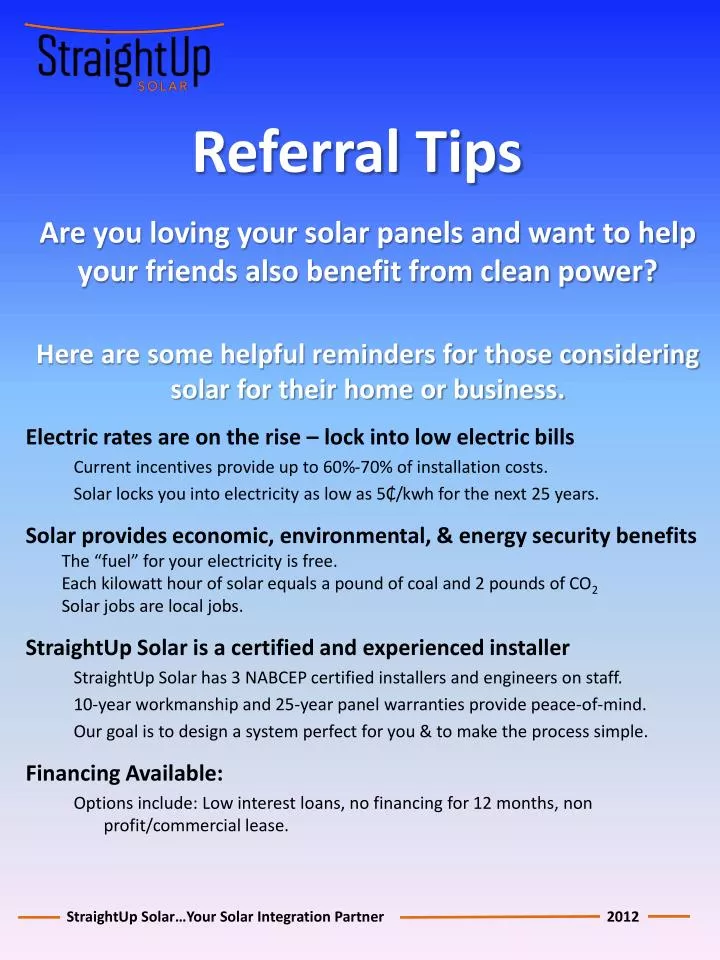 referral tips