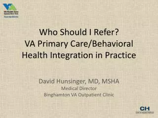 Who Should I Refer? VA Primary Care/Behavioral Health Integration in Practice