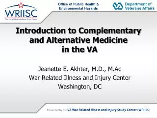 Introduction to Complementary and Alternative Medicine in the VA