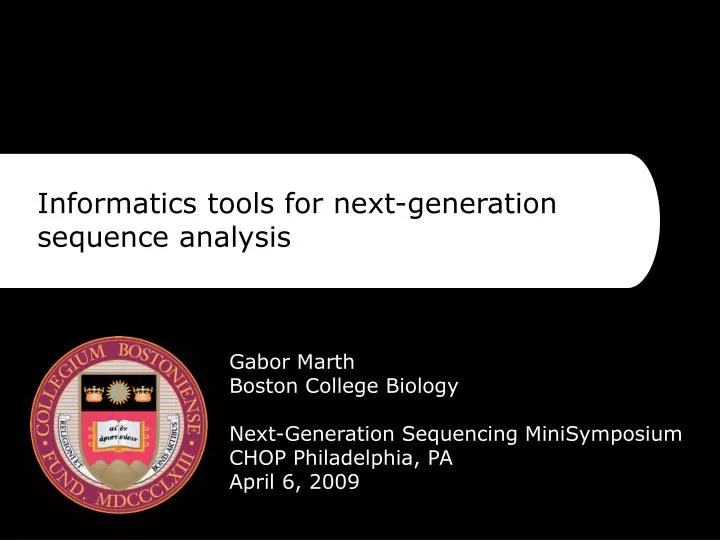 informatics tools for next generation sequence analysis