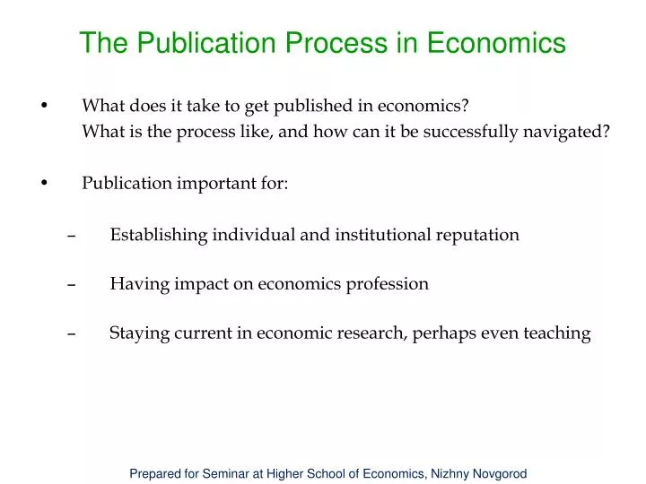 the publication process in economics