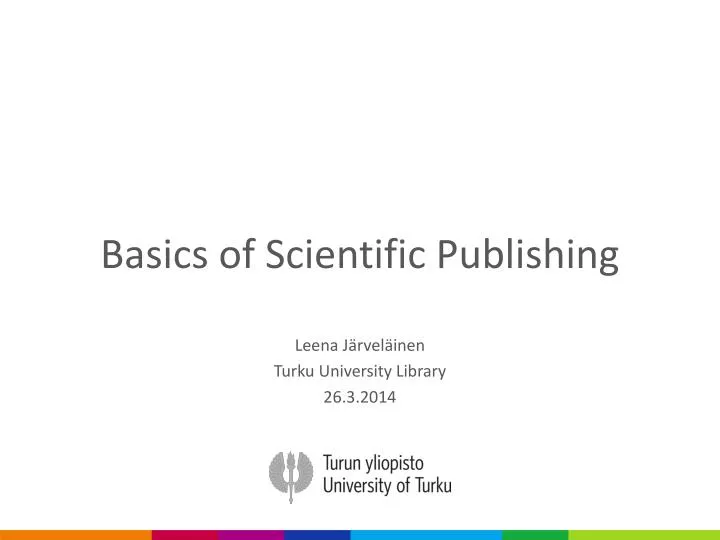 basics of scientific publishing