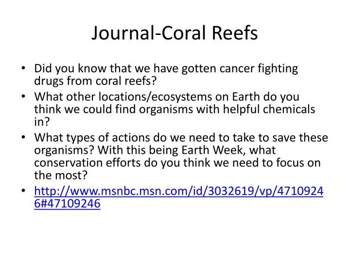 journal coral reefs