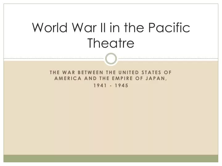 world war ii in the pacific theatre