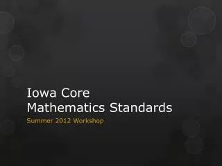 Iowa Core Mathematics Standards