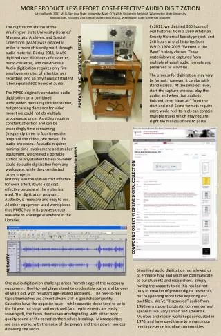 MORE PRODUCT, LESS EFFORT: COST-EFFECTIVE AUDIO DIGITIZATION