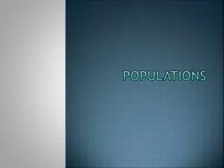 populations