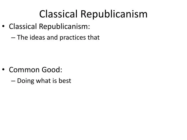 classical republicanism