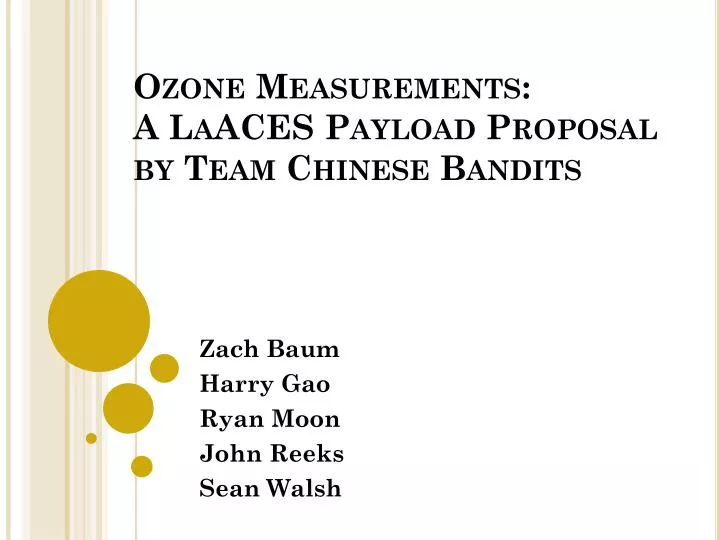 ozone measurements a laaces payload proposal by team chinese bandits