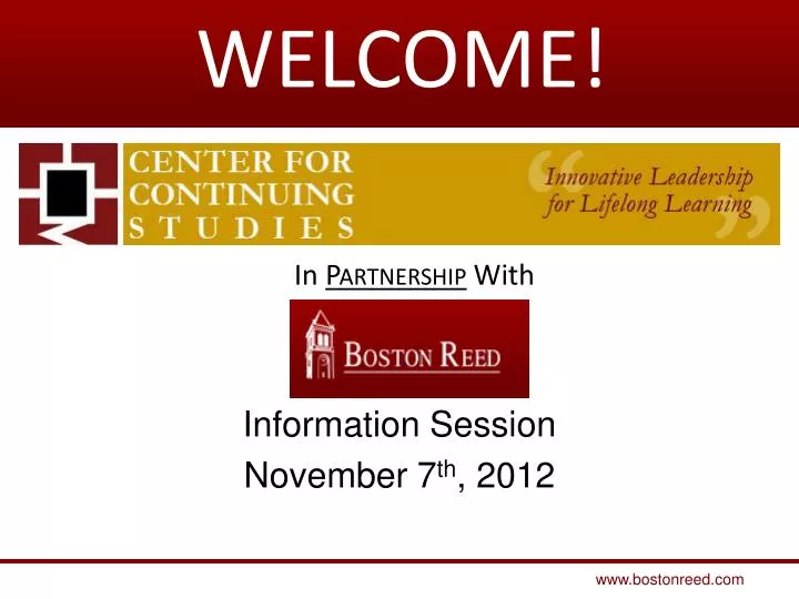 information session november 7 th 2012