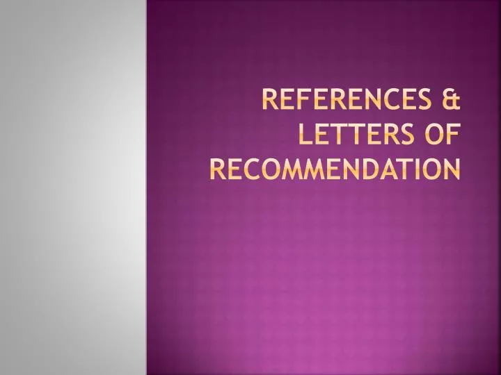 references letters of recommendation