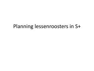planning lessenroosters in s