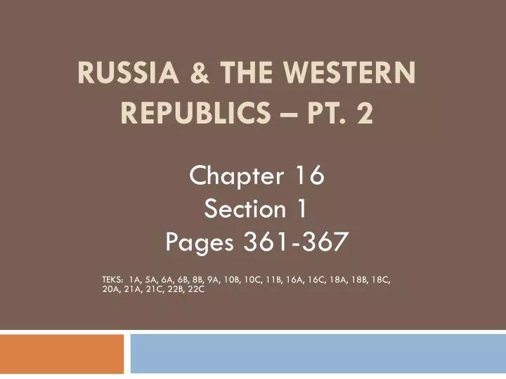 russia the western republics pt 2