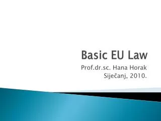 Basic EU Law