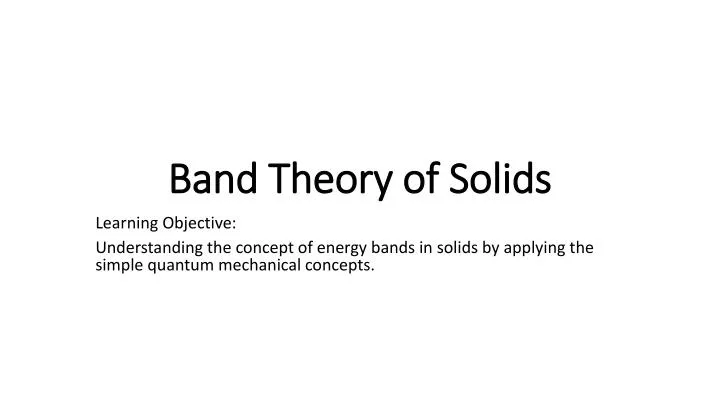 band theory of solids