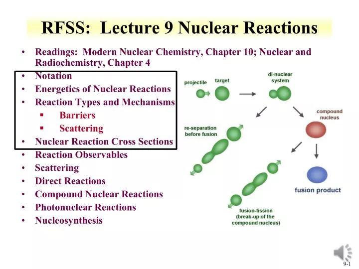 rfss lecture 9 nuclear reactions