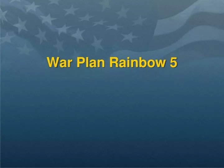 war plan rainbow 5