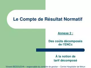 le compte de r sultat normatif