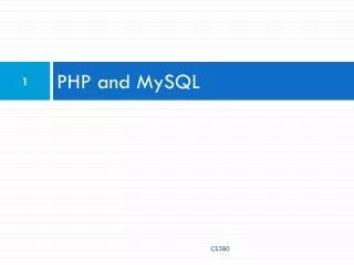 PHP and MySQL