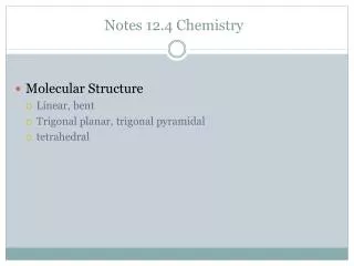 Notes 12.4 Chemistry