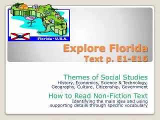 Explore Florida Text p. E1-E16