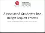 Associated Students Inc . Budget Request Process - slide 1