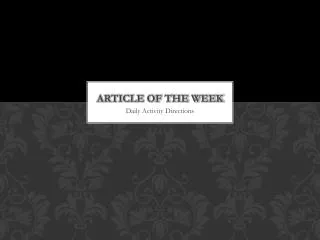 Article of the Week