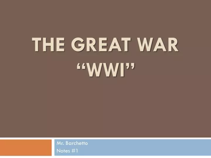 the great war wwi
