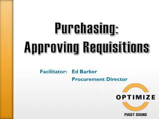 Purchasing: Approving Requisitions