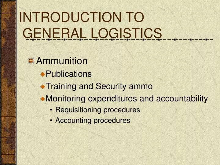 introduction to general logistics