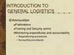 INTRODUCTION TO GENERAL LOGISTICS - slide 1