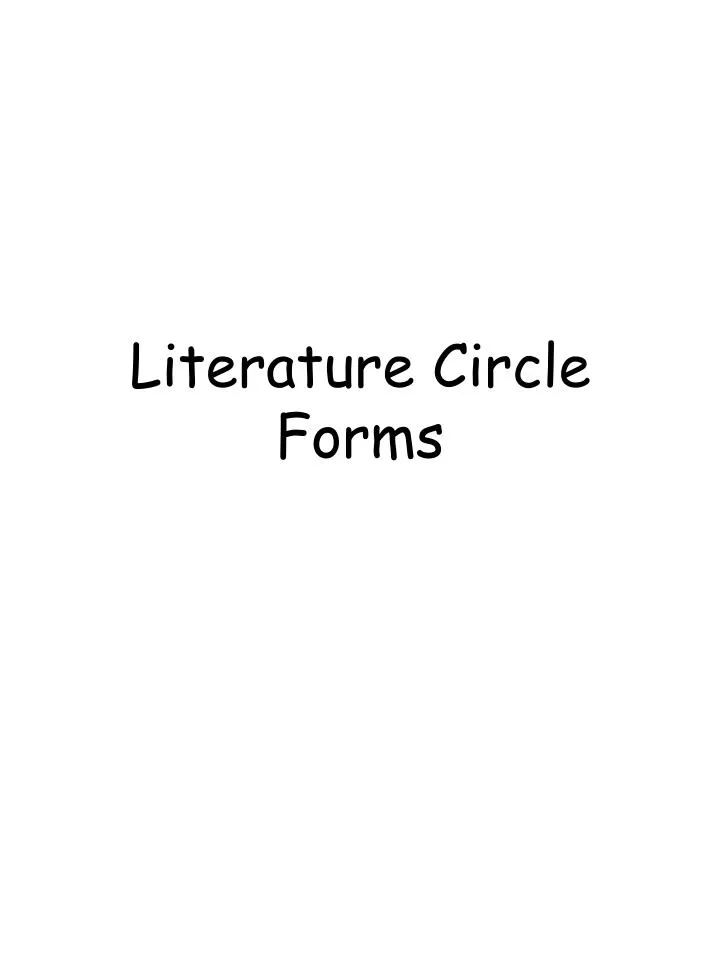 literature circle forms
