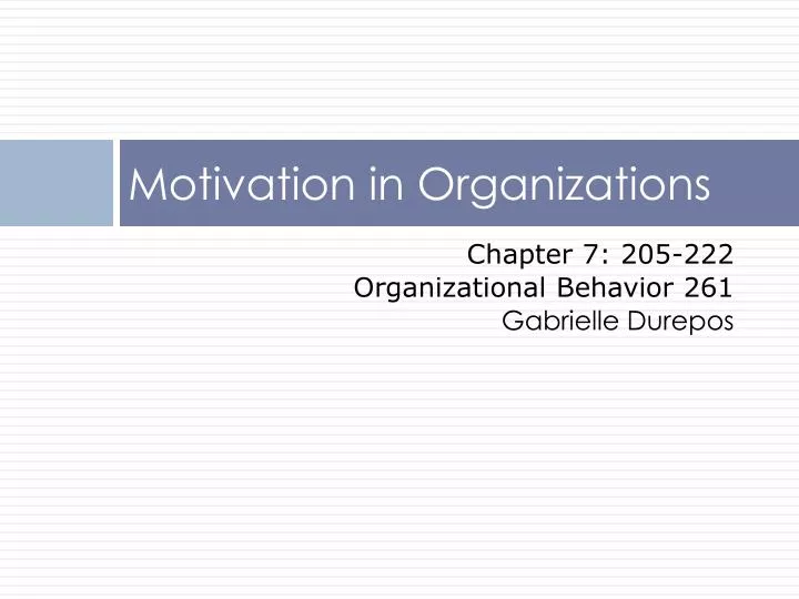 motivation in organizations